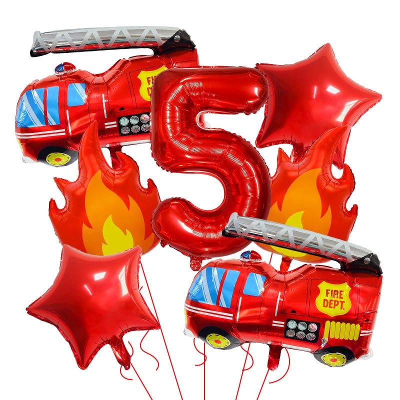 Grand ballon aluminium numéro 5 et camion de pompiers rouge de qualité supérieure