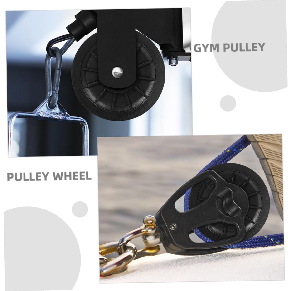 Cabilock 6piezas Poleas De Gimnasio Rodamientos Poleas De Cuerda para Equipos De Gimnasio Suministros para Fitness Casa