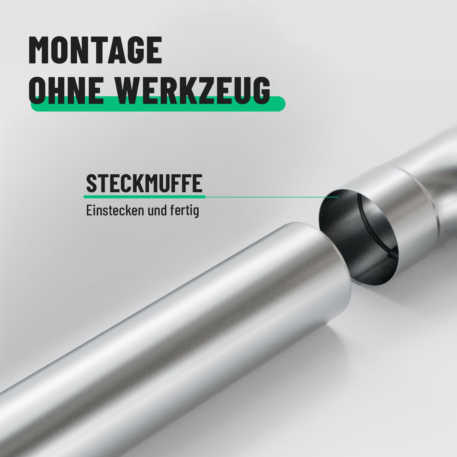 greate Tubo pluviale zincato diametro 100 mm e lunghezza 1 m | Confezione da 2 - pluviale con manicotto per facile montaggio a innesto - accessorio grondaie - scarico acqua piovana