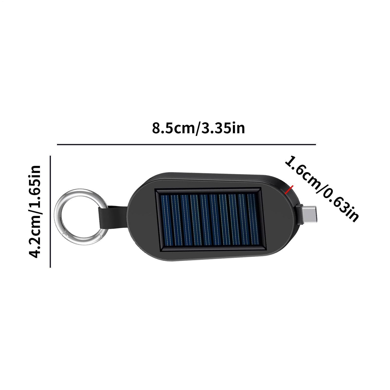Power Bank Solare Portatile Da 3000 MAh Con Ricarica Wireless E USB-C, Leggero Con Portachiavi, Per Telefono E Orologio