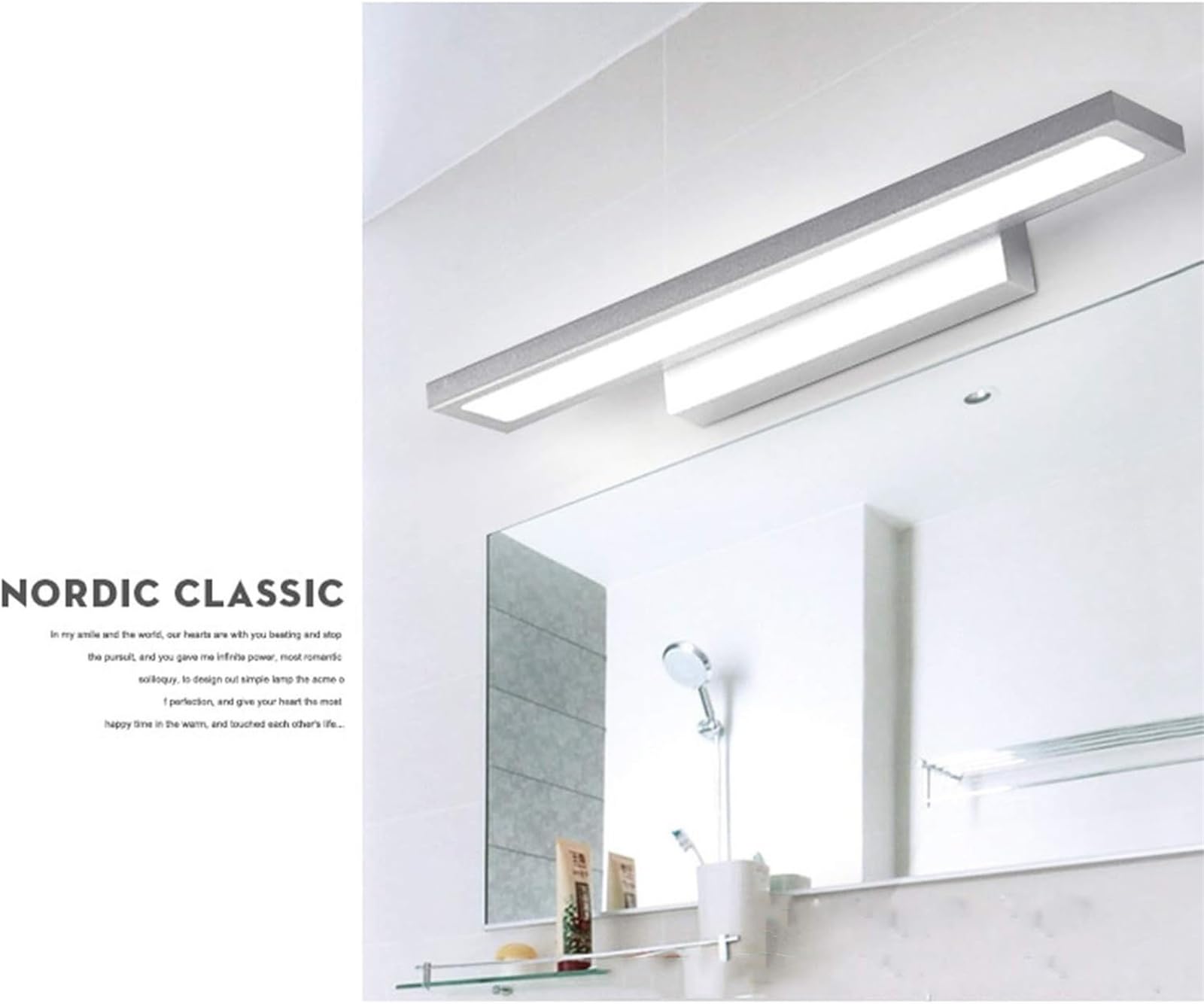 Moderna Lampada A LED Per Specchio Da Bagno Lampada Da Bagno Impermeabile IP44 Dimmerabile 3000K-6000K Applique Da Bagno Per WC Lanterna Antiappannamento Illuminazione Cosmetica Per Il Trucco