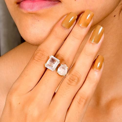 Miniatura 2 de Anillo de plata de ley 925, piedra preciosa hecha a mano, ajustable