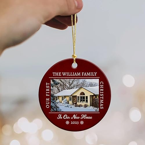 Vista 85 de Adorno de Navidad con foto personalizada de mi segunda Navidad 2025, adorno personalizado de cerámica para bebé, adorno colgante para árbol