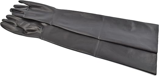 Zwarte latex handschoenen voor dames en heren, natuurlijk rubber, cosplay, kostuum, feest, clubwear (zwart, XL