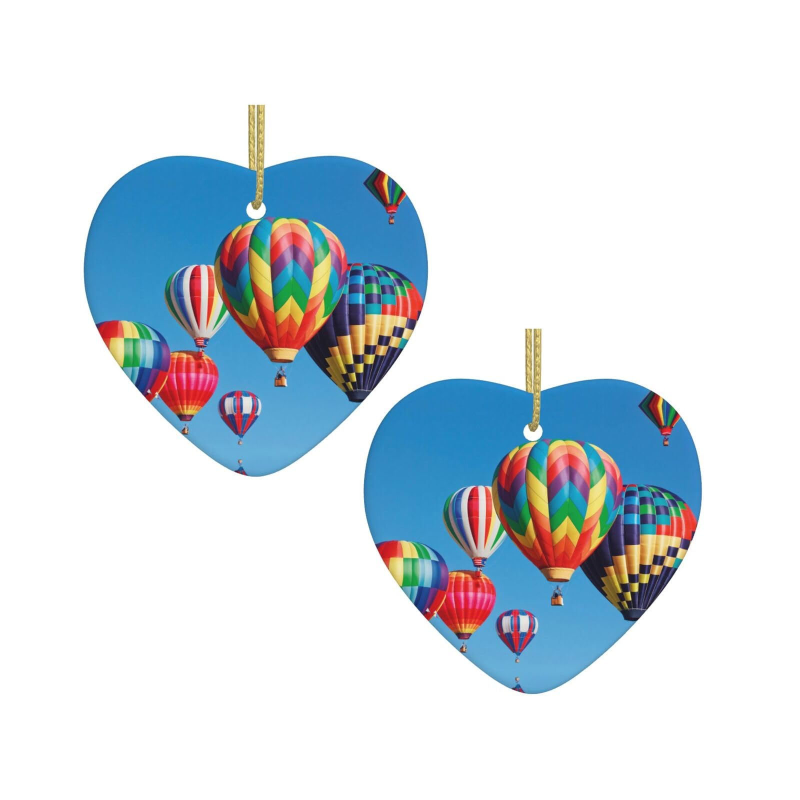 Hot Air Balloons Christmas Tree Ceramic Hanging, Hanging Ornament, Gifts For Christmas