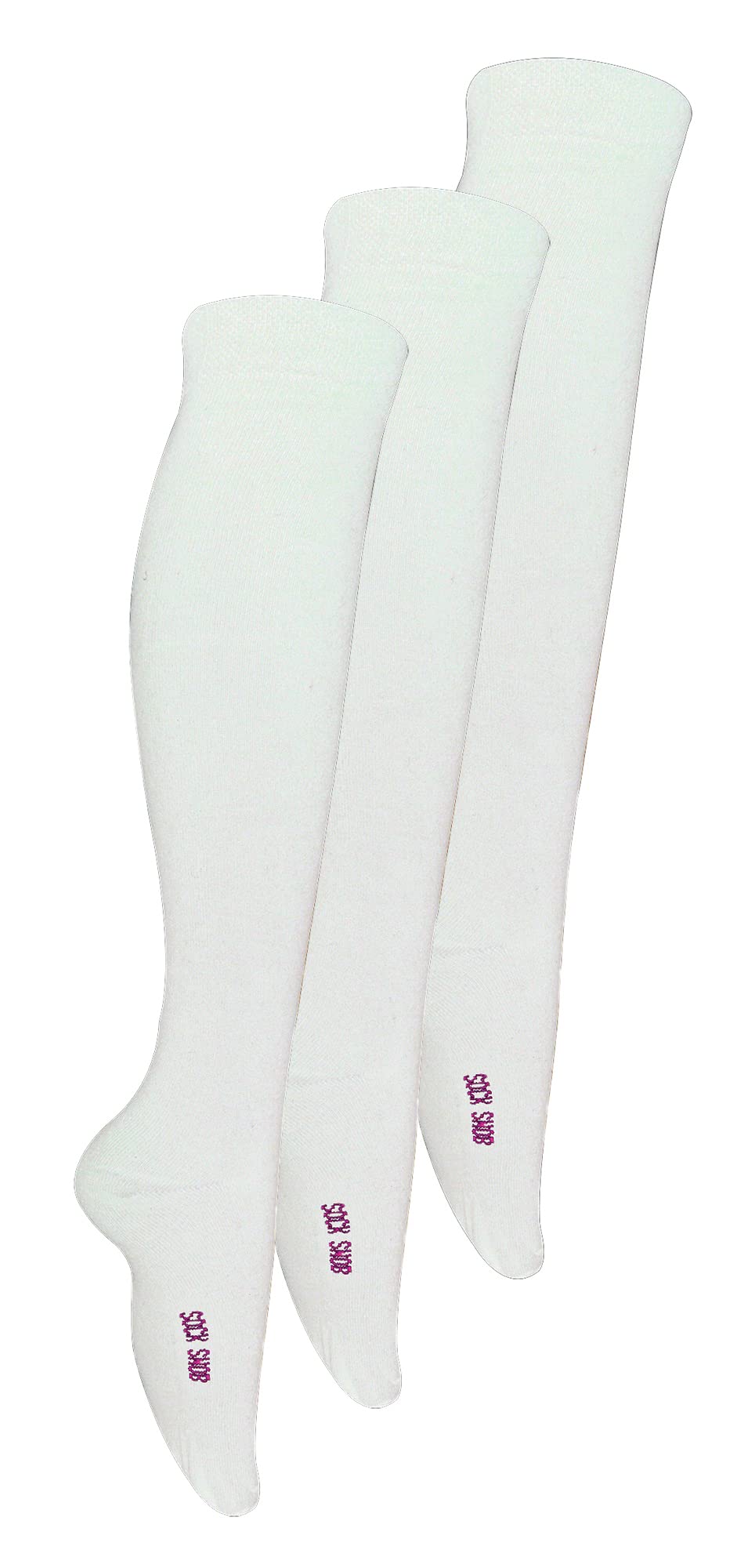 Sock Snob 3 Pair Girls Knee High Bamboo Plain Long School Socks for Kids