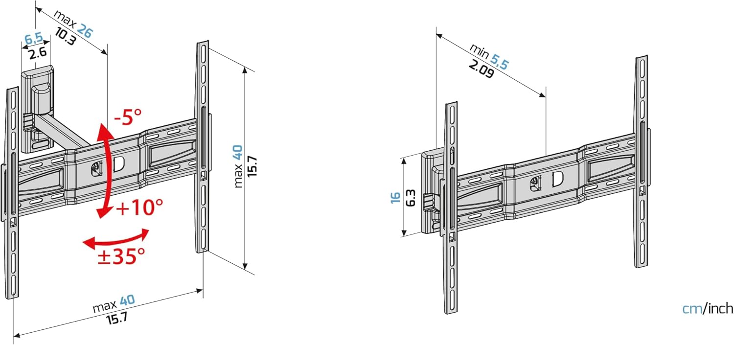 Meliconi Cme Er400 Swivel & Tilt Wall Bracket for All 40-50 Inch Tv Ledlcd &Plasma Max Vesa 400 Made in Italy