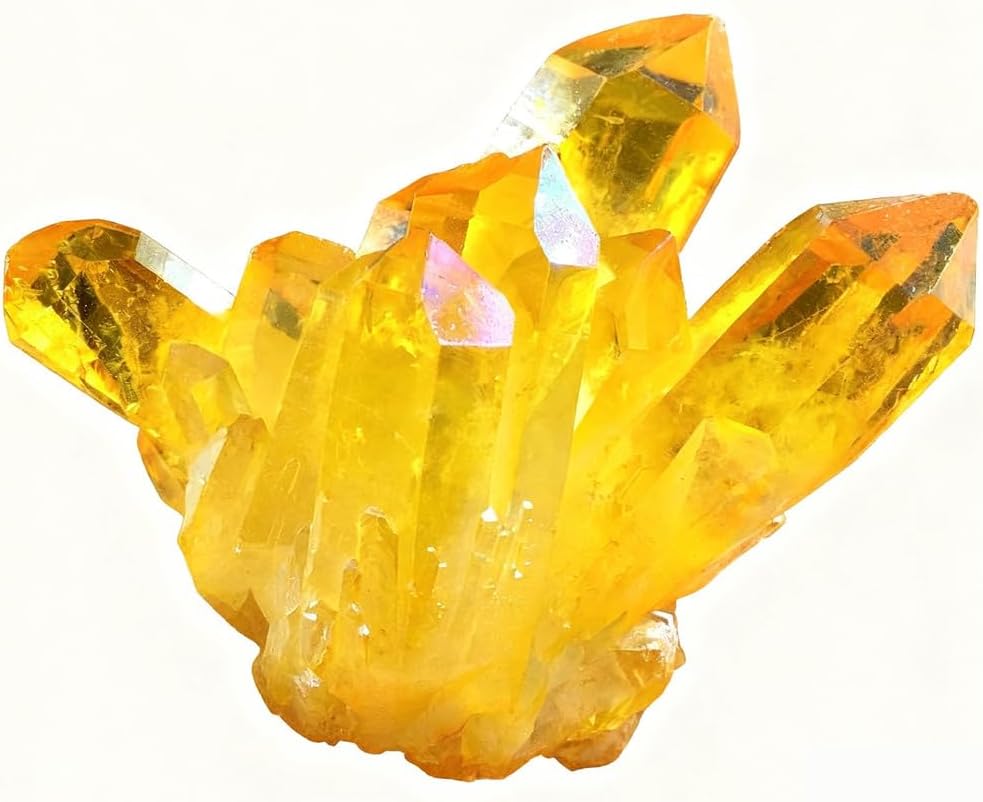 Crystal Rough, Citrine Crystal Cluster Geode Raw Crystals and Stones Rock Collection Display Decor for Home, 50-600G,200g