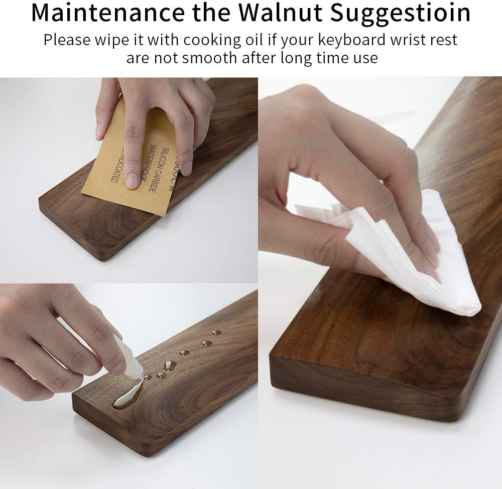 Best Deal Cheap 🛒 Walnut Wooden Keyboard Wrist Rest Vaydeer Ergonomic Gaming Desk Tenkeyless 87 Key Wrist Pad Support for Computer，Laptop Easy Typing Pain Relief Durable Comfortable,14inch