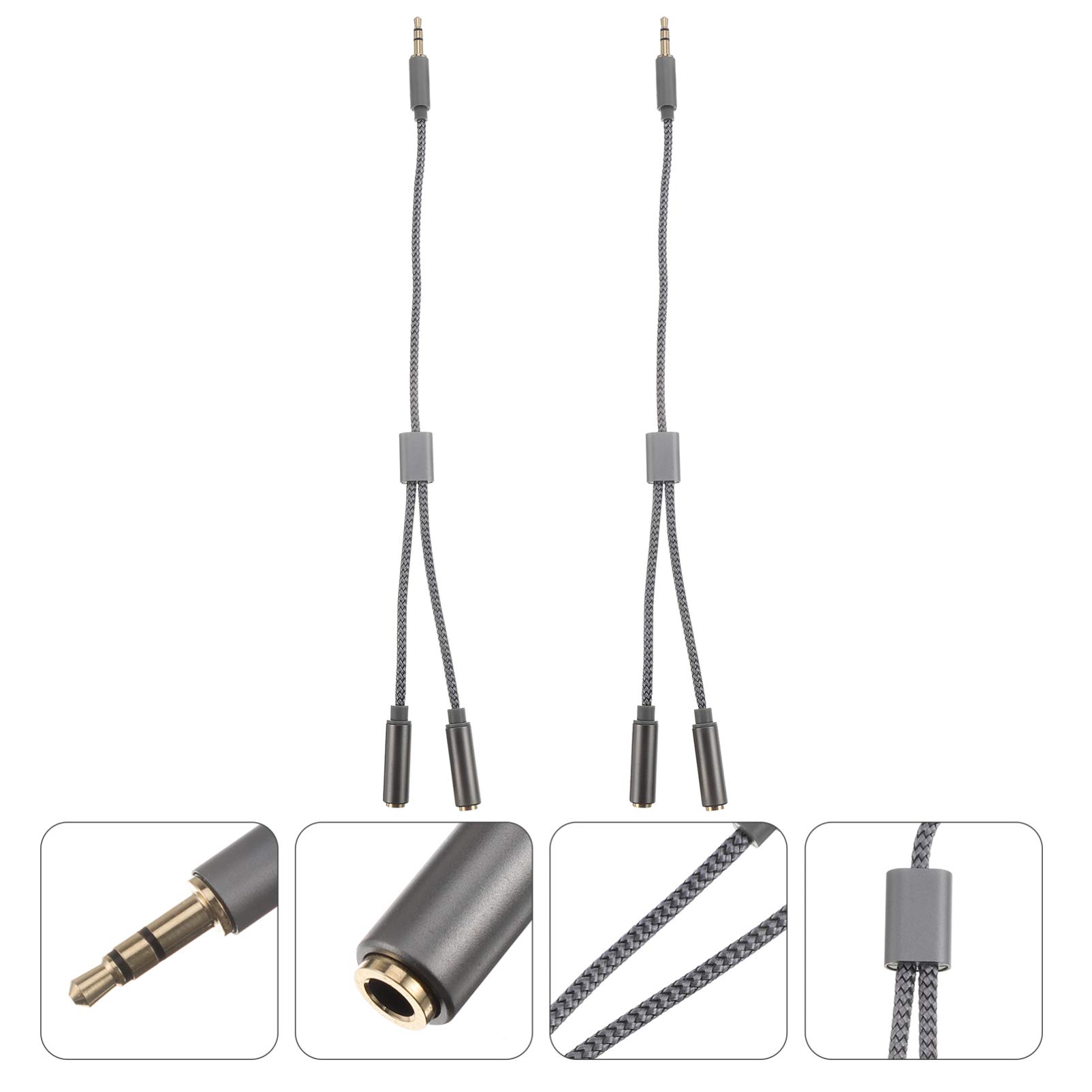 Gatuida 6pezzi Cavi Audio Splitter Intrecciato Da Adattatori Stereo Per Cuffie Dual Jack Femmina Per Dispositivi Digitali Massima Durabilità e Conducibilità Audio