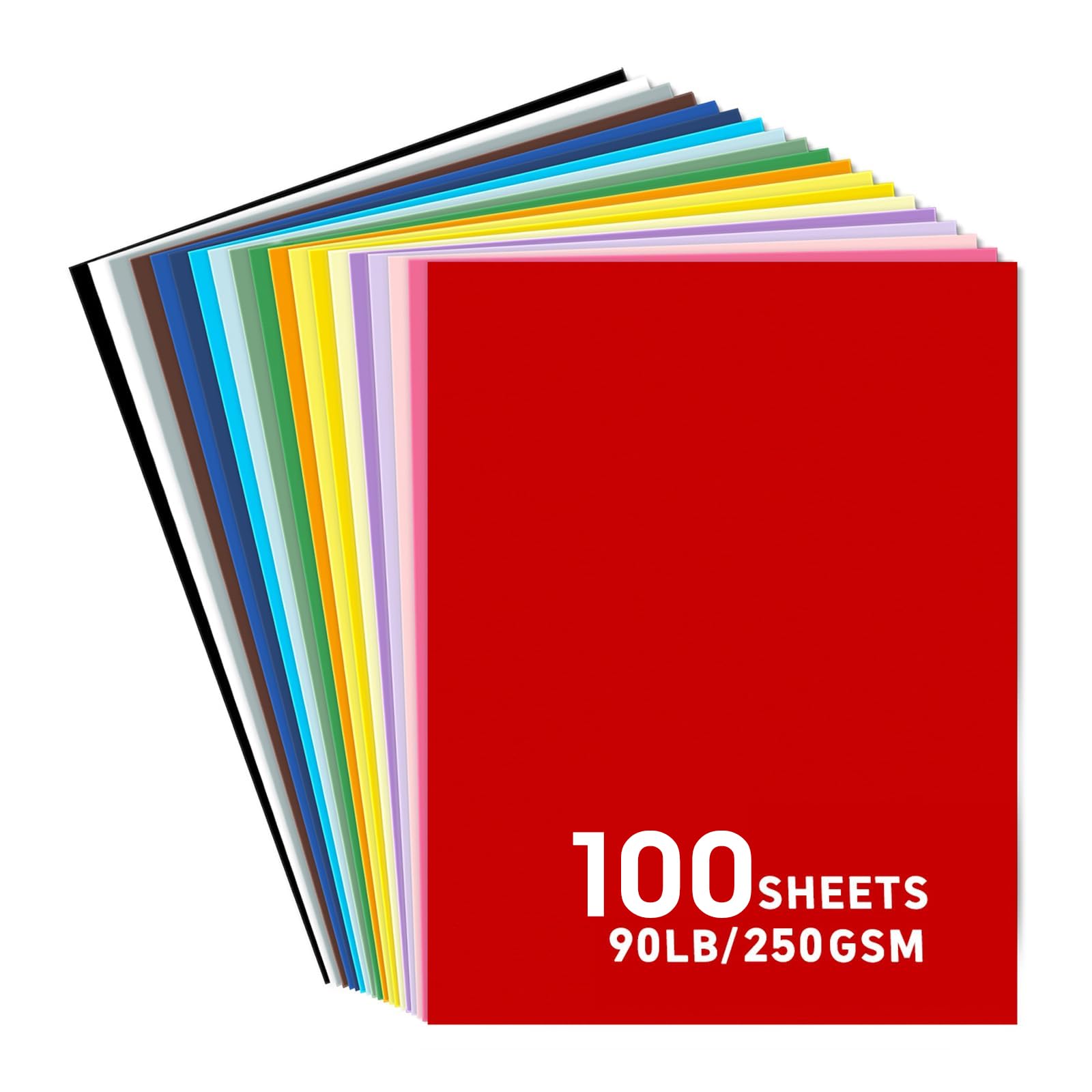 8,5 x 11 Karton, 70 Blatt, farbiger Karton, sortiert, 25 Farben, 40,8 kg/250 g/m², farbiges Papier für Cricut-Maschinen, Kartenherstellung, Scrapbook und Bastelarbeiten