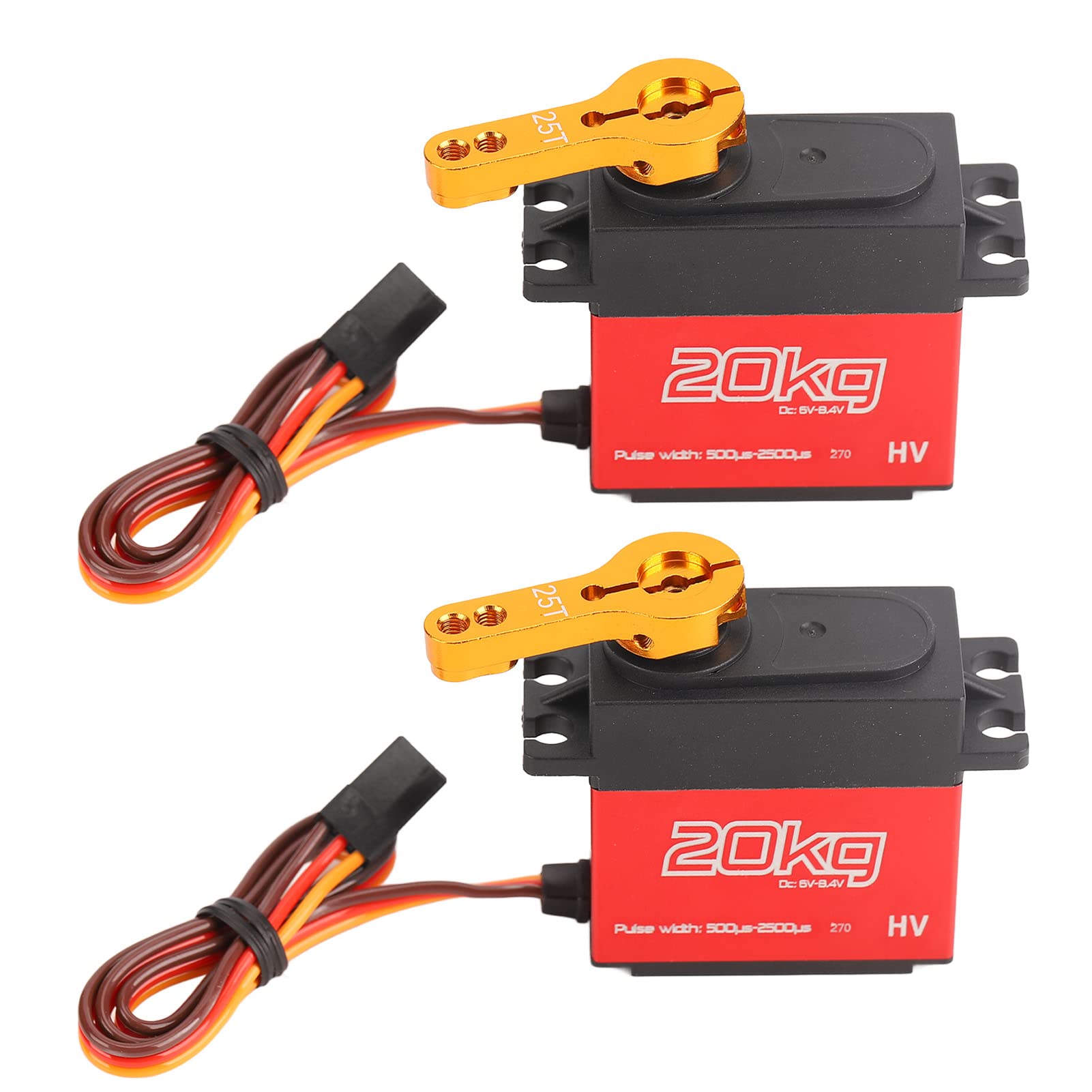 Servo Digitale RC da 20 kg, Servo per Auto RC Impermeabile Professionale Ad Alta Torsione con Braccio Servo in Metallo 25T per Auto 1/10 1/12 RC