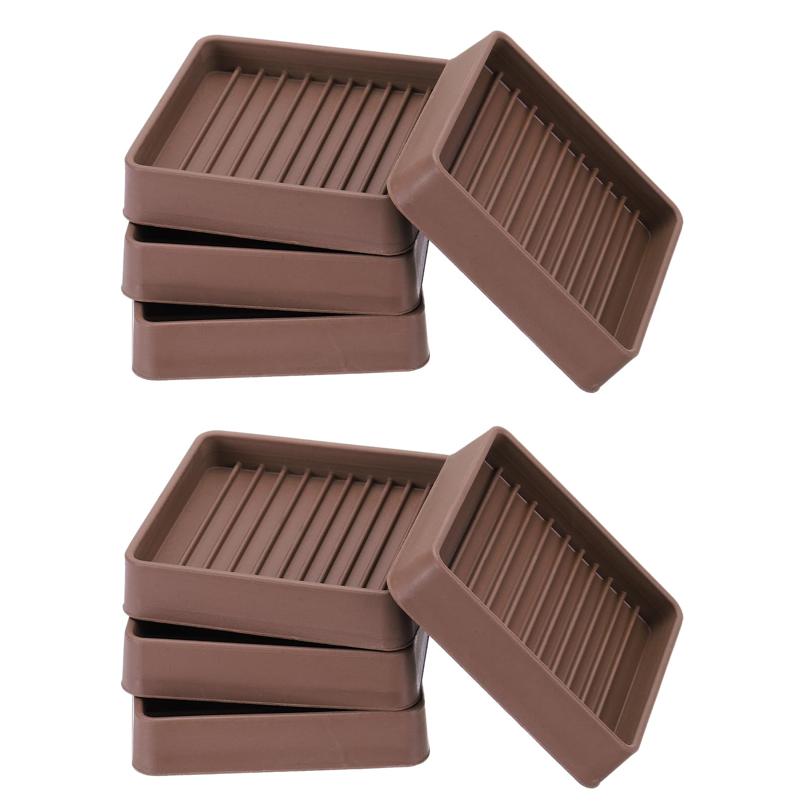 PATIKIL 2.5 Inch Rubber Furniture Pads, 8 Pack Non-Slip Furniture Coasters Square Anti Skid Caster Cups Furniture Feet Cup Floor Protectors for Bed