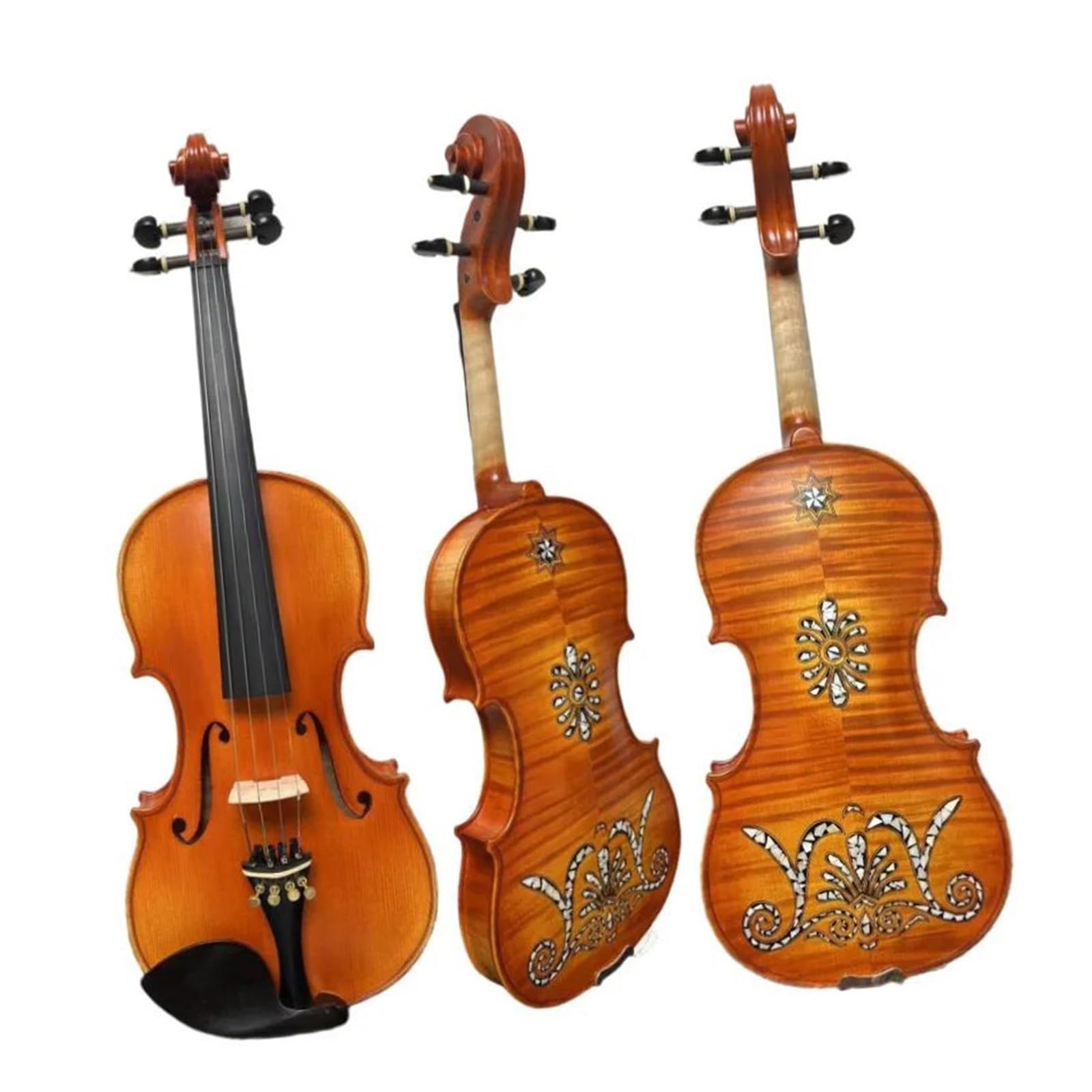 Violín 4/4 Con Incrustaciones De Exquisitos Accesorios De Ébano Hechos A Mano Profesionalmente Con Estuche Instrumento De Violín(3/4)