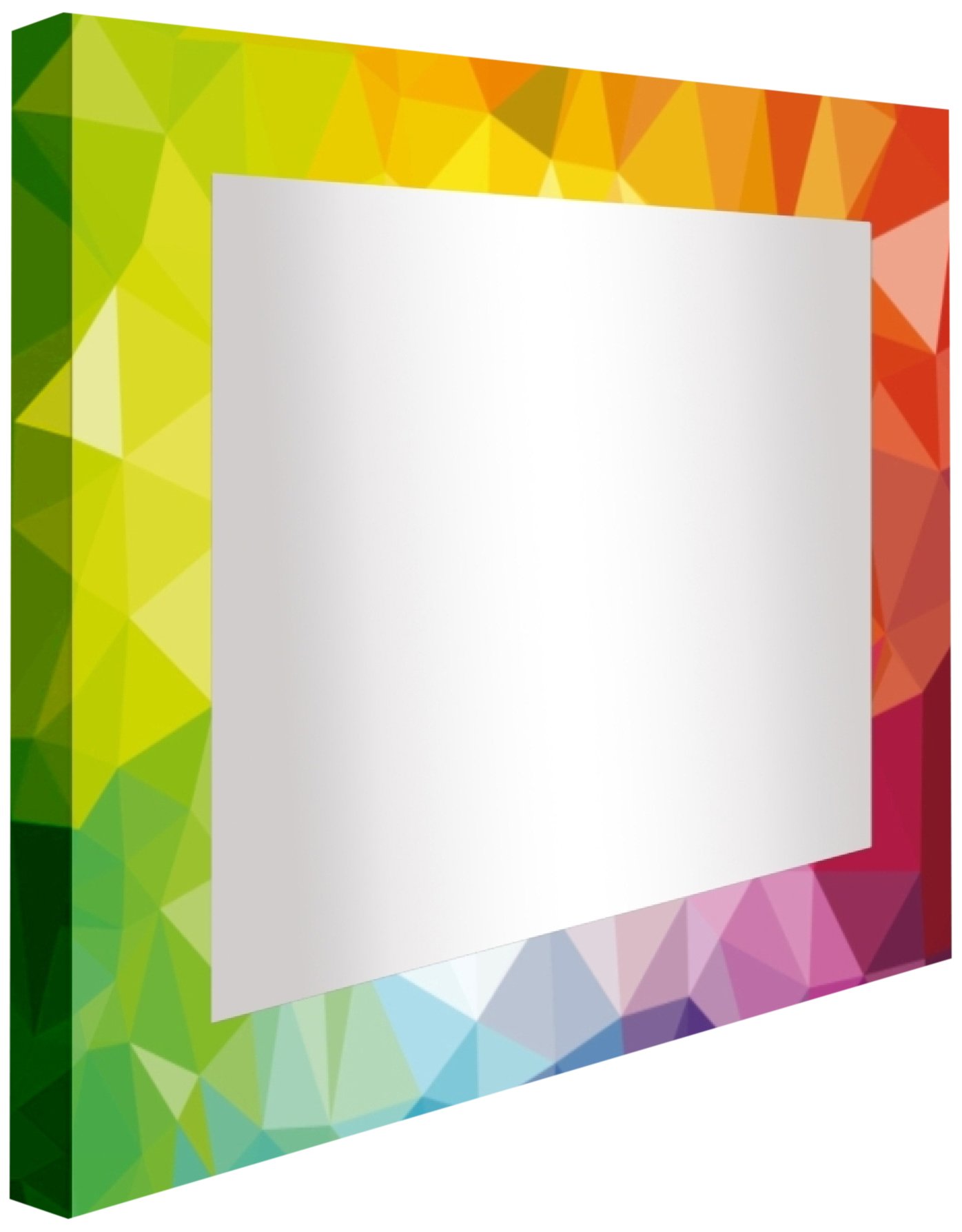 Miroir rétroéclairé multicolore pour salle de bain géométrique acrylique 60cm