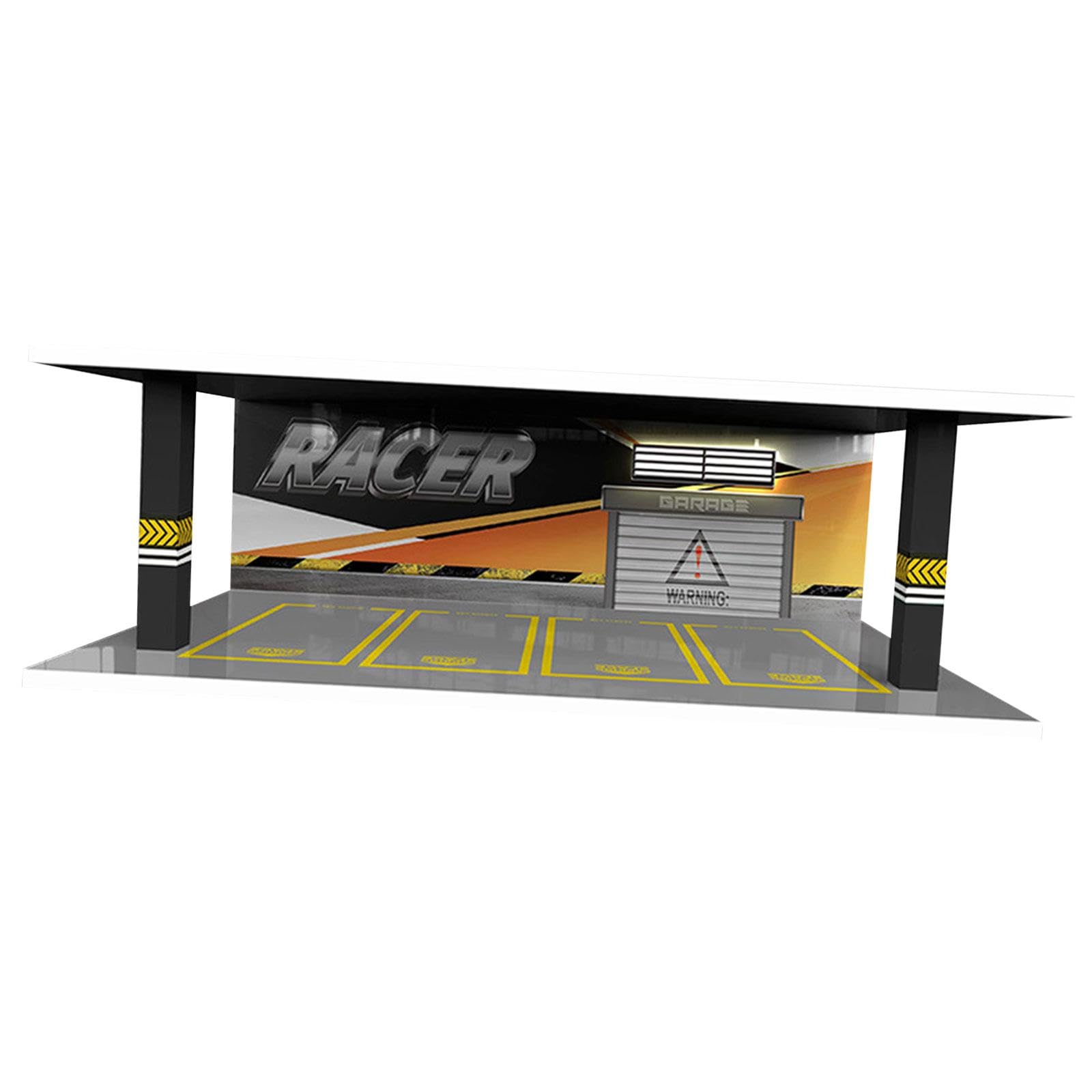Vitrina para Coches a Escala Caja Expositor Garaje Maqueta Estuche Transparente con Tapa LED Mejora La Visualización Adecuada para Colección P, Estilo H