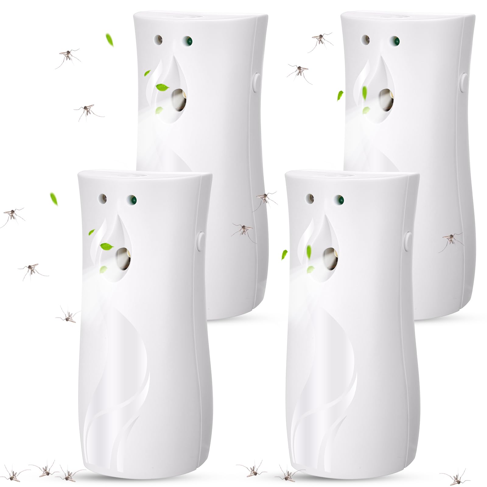 Qualirey 4 Pcs Automatic Fly Spray Dispenser Mosquito Flying Insect Control Metered Air Freshener Spray Dispenser for Summer Bathroom Room Country Vet Supplies (Liquid Not Included)