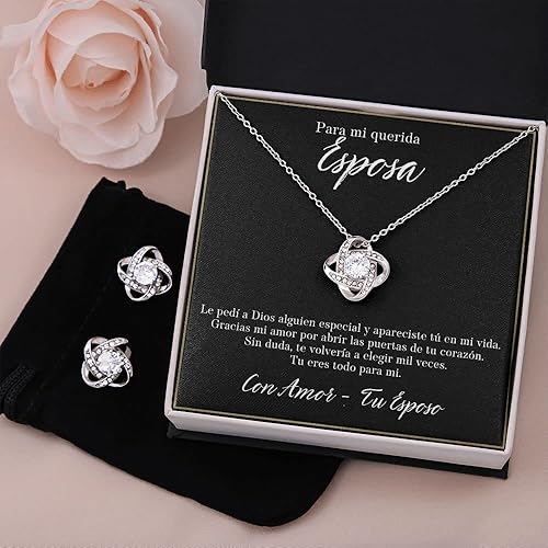 Miniatura 2 de Set de regalo Aros y Collar Joyas para Mujer Regalo para Esposa de Aniversario Dia De Los Enamorados Regalo Para Novia San Valetine Regalo Joyeria