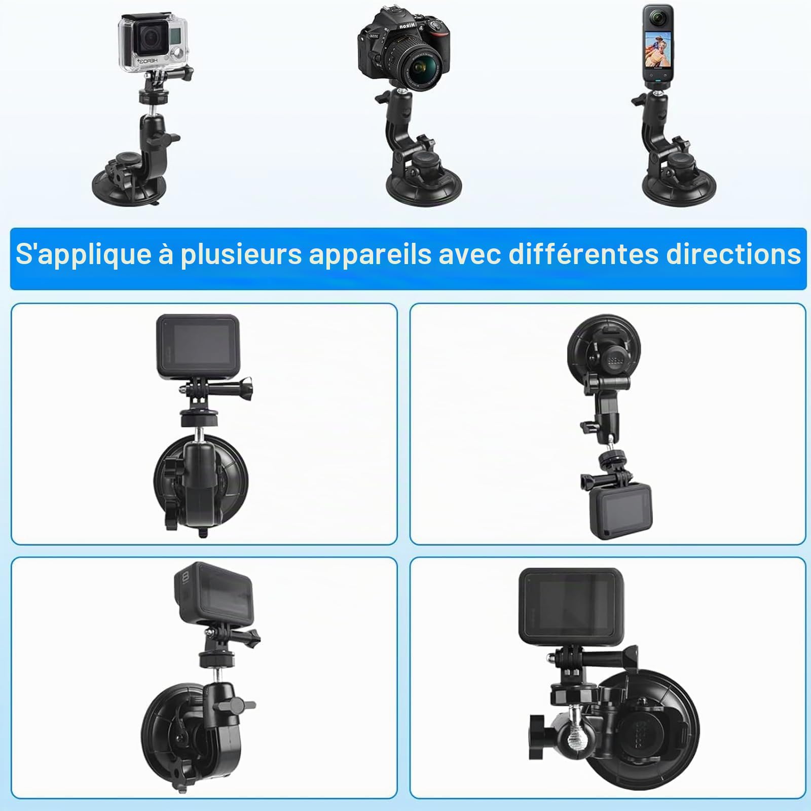 iSHOXS Mid Cup White - Suction Cup, Support à Ventouse adapté à GoPro Hero, Rollei, Apeman, Sony et aux Action-cams compatibles, Fixation à Ventouse pour Voitures Motos Bateaux iSHOXS Mid Cup White - Suction Cup, Support à Ventouse adapté à GoPro Hero, Rollei, Apeman, Sony et aux Action-cams compatibles, Fixation à Ventouse pour Voitures Motos Bateaux