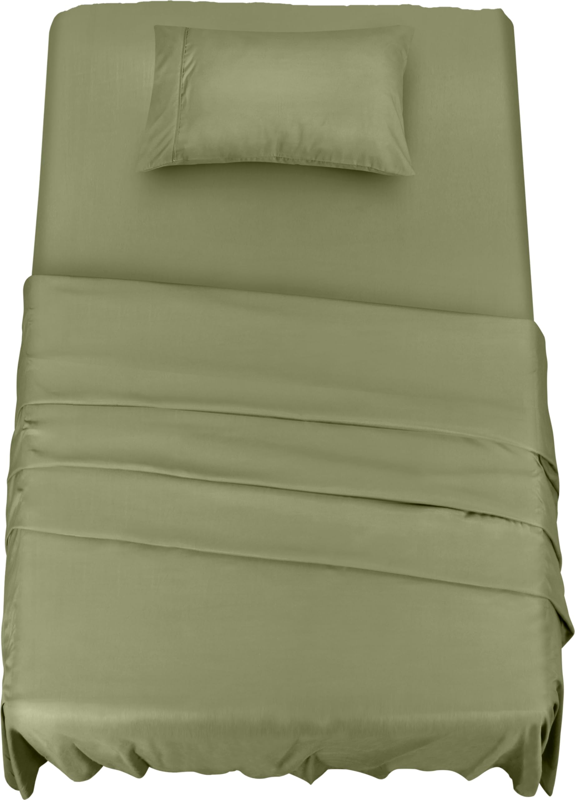 Utopia Bedding Twin Bed Sheets Set - 3 Piece Bedding - Brushed Microfiber - Shrinkage and Fade Resistant - Easy Care (Twin, Olive)