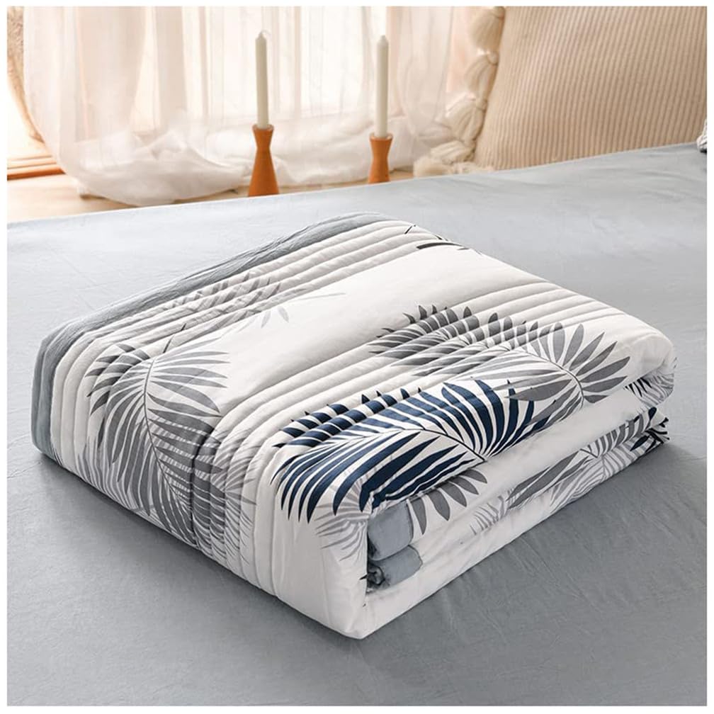 Couette d'été 2 personnes imprimée en microfibre douce et coton lavé 100x150cm TOULIVER