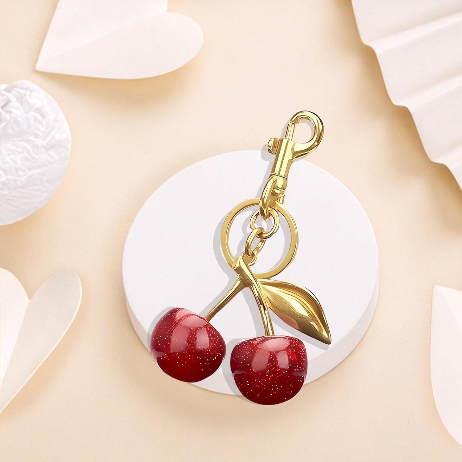 Cherry Keychain Purse Charms, Cute Keychain Cherry Bag Charms Purse Accessories Keychian Gifts for Women - Image 4
