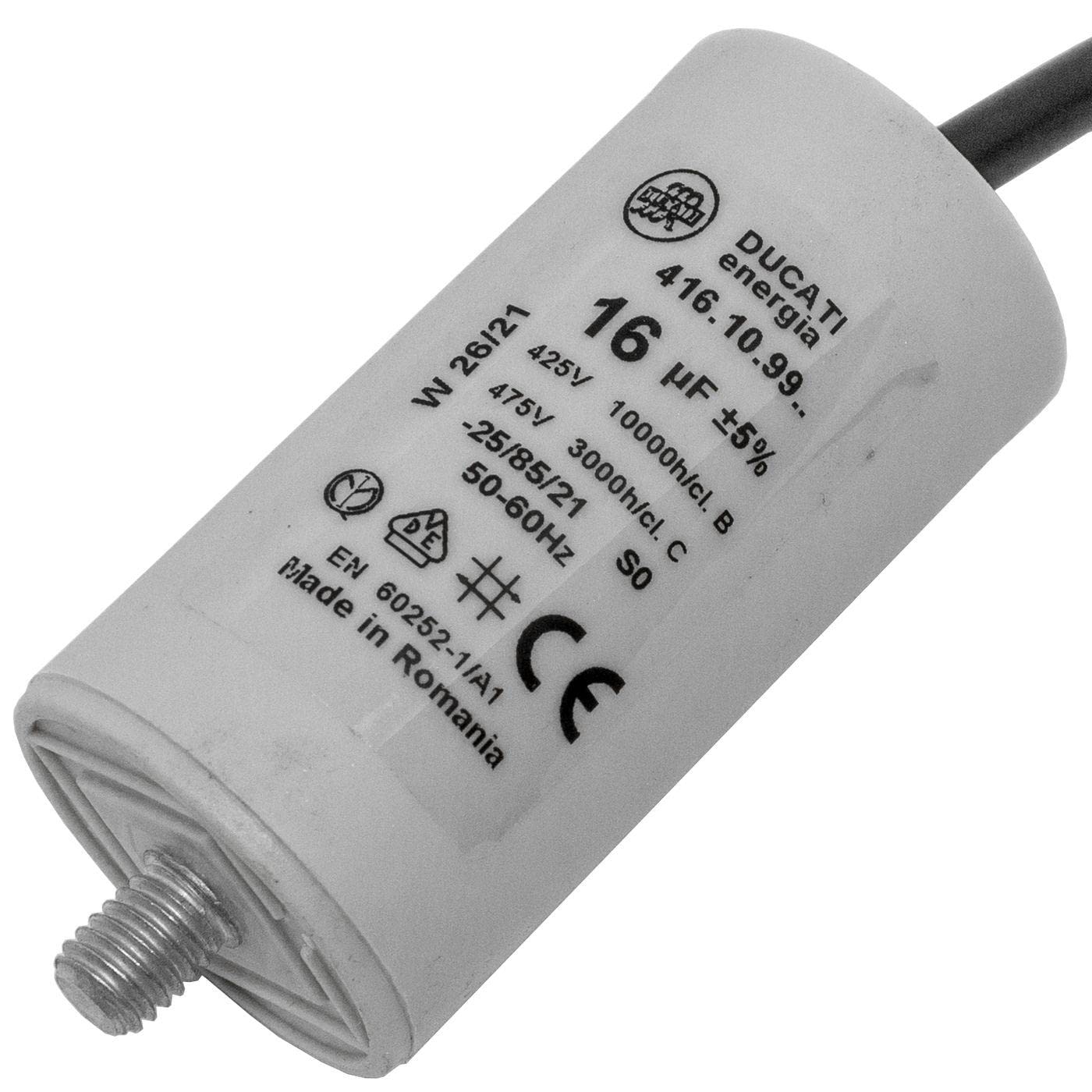 Lumonic condensador de arranque 16µF 425V 36x70mm