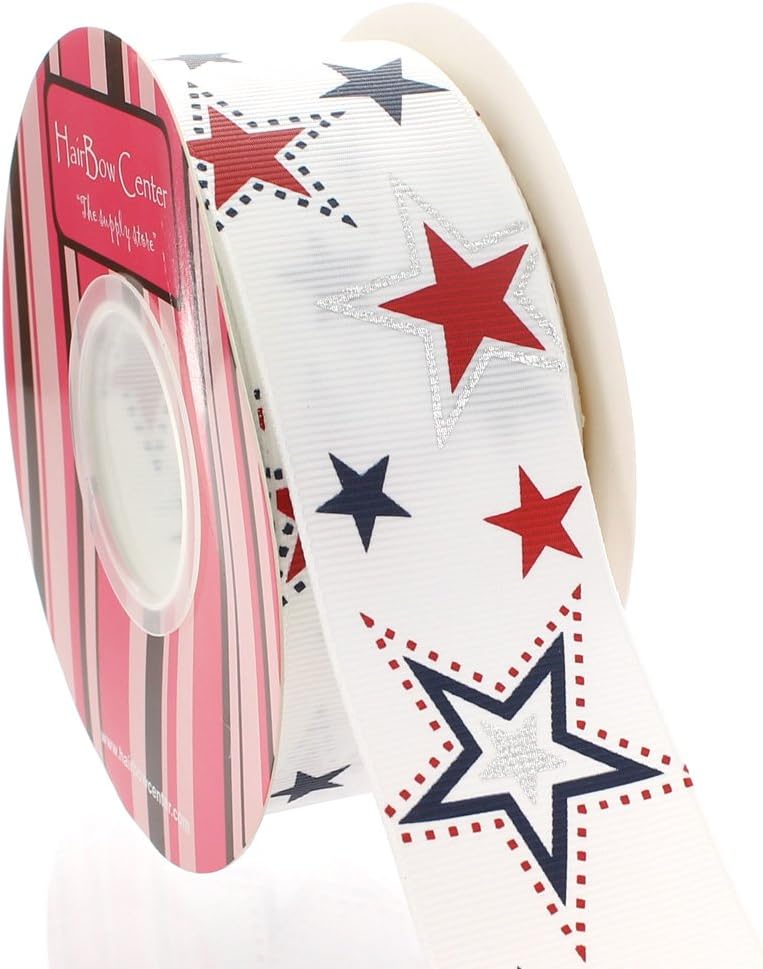 1.5" Red/Navy Stars Grosgrain Ribbon 100 Yards 100yds