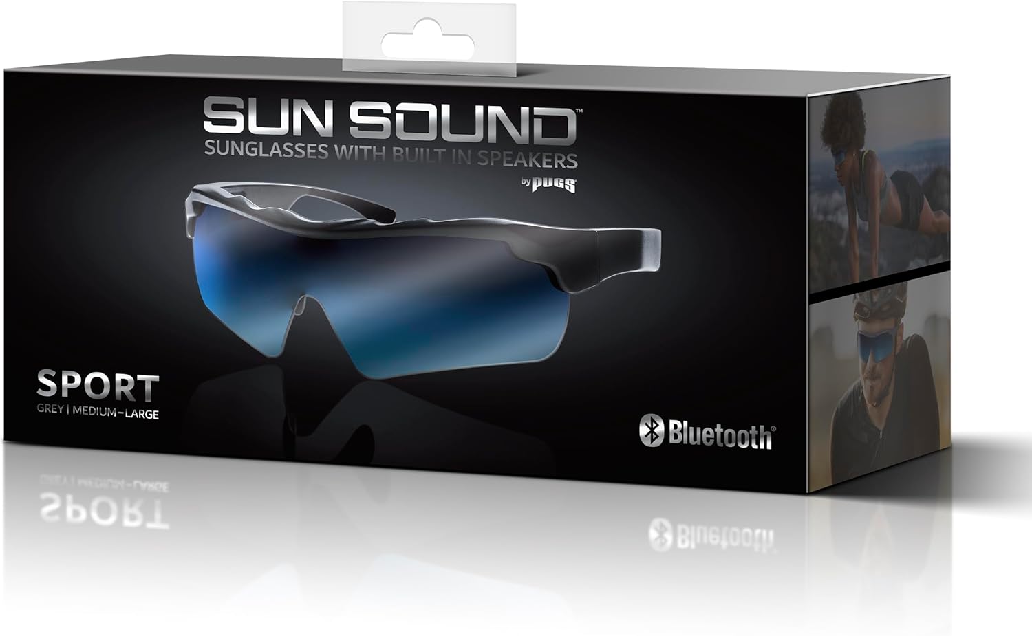 Sun Sound Smart Sunglasses Combine On Trend Classic Sunglasses with UV400 Protective Lenses and Built-in Bluetooth Premium Open Ear Speakers for Hands Free Communication - (MED-LG) Sport/Grey