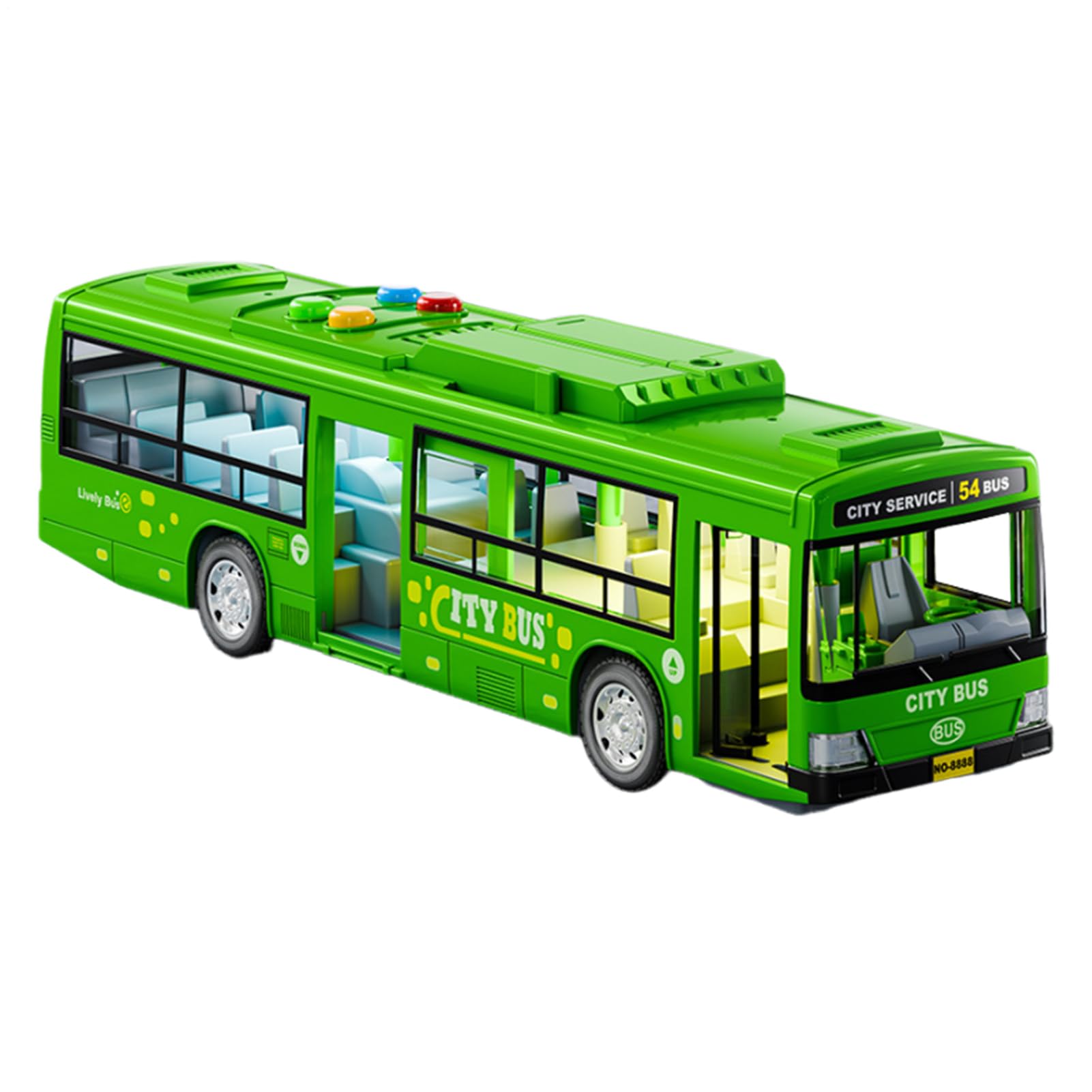 Mbiyhgta City Bus Toy, Large Bus Toy, Educational City Stagecoach Buses - Image 9