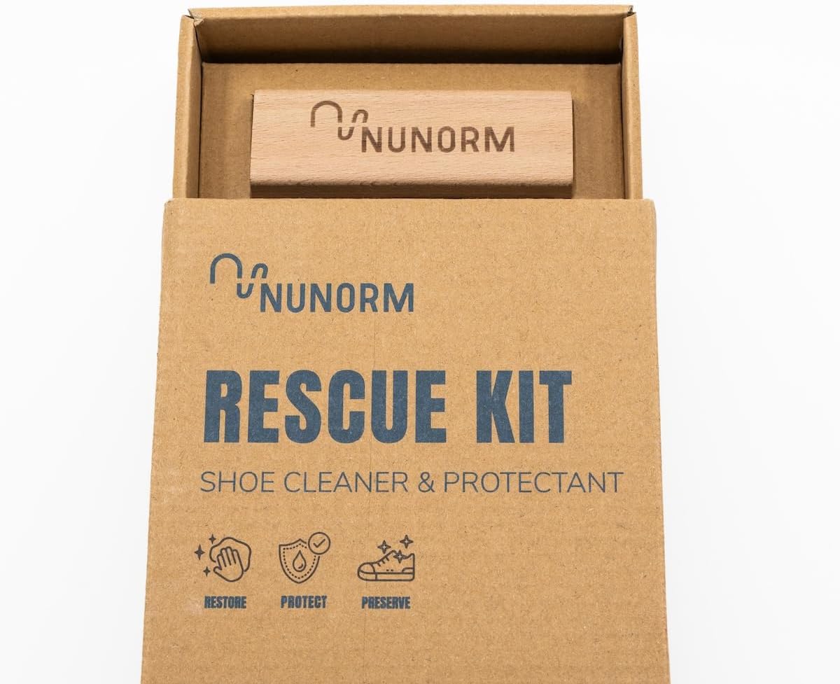 NUNORM Rescue Kit | Shoe Cleaner Kit, Sneaker and Shoes 100ml Shoe Cleaner Foam & Dirt, Water Repellant with 1 Brush Shoe, Clear