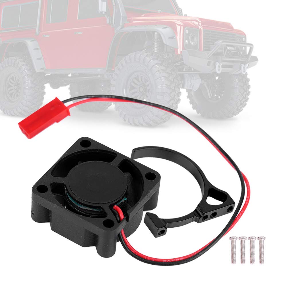 3x3x1cm/1.18x1.18x0.39 inches Engine Heatsink with Fan, 5V RC Car 540 550 Simulate Engine Motor Cooling Fin Heatsink with Fan for 1/10 RC Brushless Motor (25x25MM5V with Accessories)