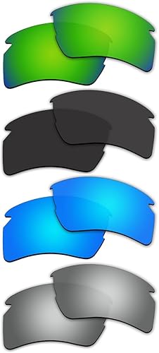 Miniatura 2 de 4 pares de lentes polarizadas de repuesto para gafas de sol Oakley Flak 2.0 XL P11, Verde esmeralda, negro, azul hielo, titanio