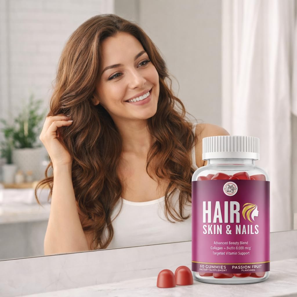 Grab The Gold Hair Skin & Nails Gummies Biotin Collagen Passion Fruit — Amazon image 8