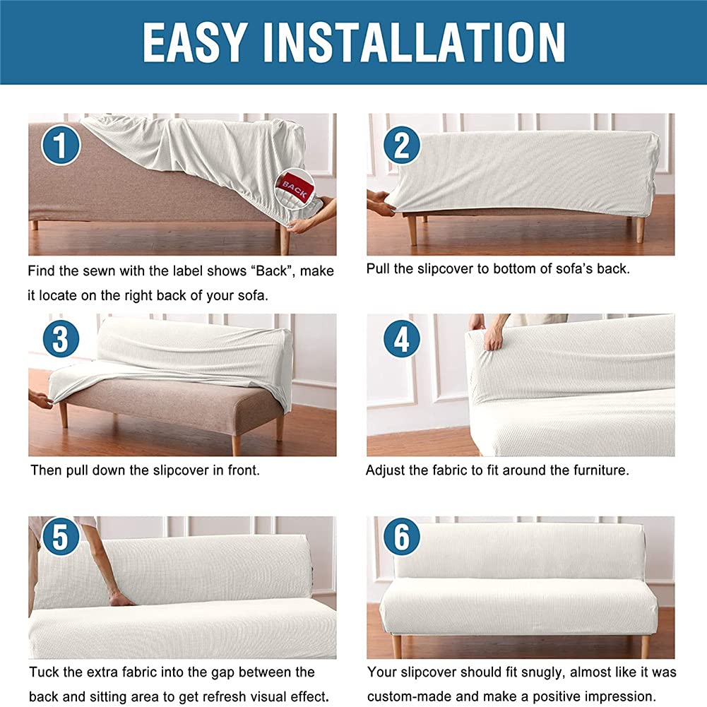 Elastischer Sofabezug – dehnbarer, rutschfester Couchschutz, faltbarer Sessel-Schonbezug, weißes Zahn-Design, flexible Passform für Heimdekoration, Slish Fellschutz