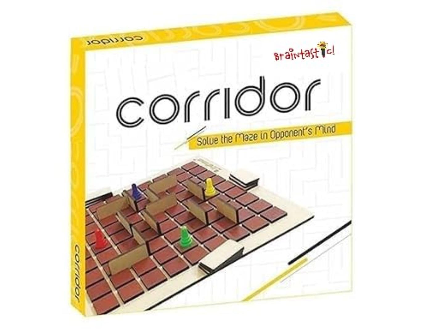 Braintastic Wooden Corridor Board Game for Kids, Adults, Family| Age 8+ Years (Smart Kids 4+ Years)|Interesting Mind, Strategy Game for Home, Travel| Super Fun to Play| 2-4 Players|Brown Color|