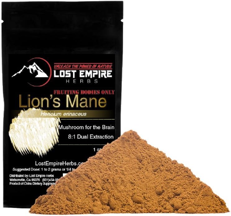 Pure Lion's Mane Mushroom Extract Powder (30g) |8:1 Dual Extract | Lost Empire Herbs