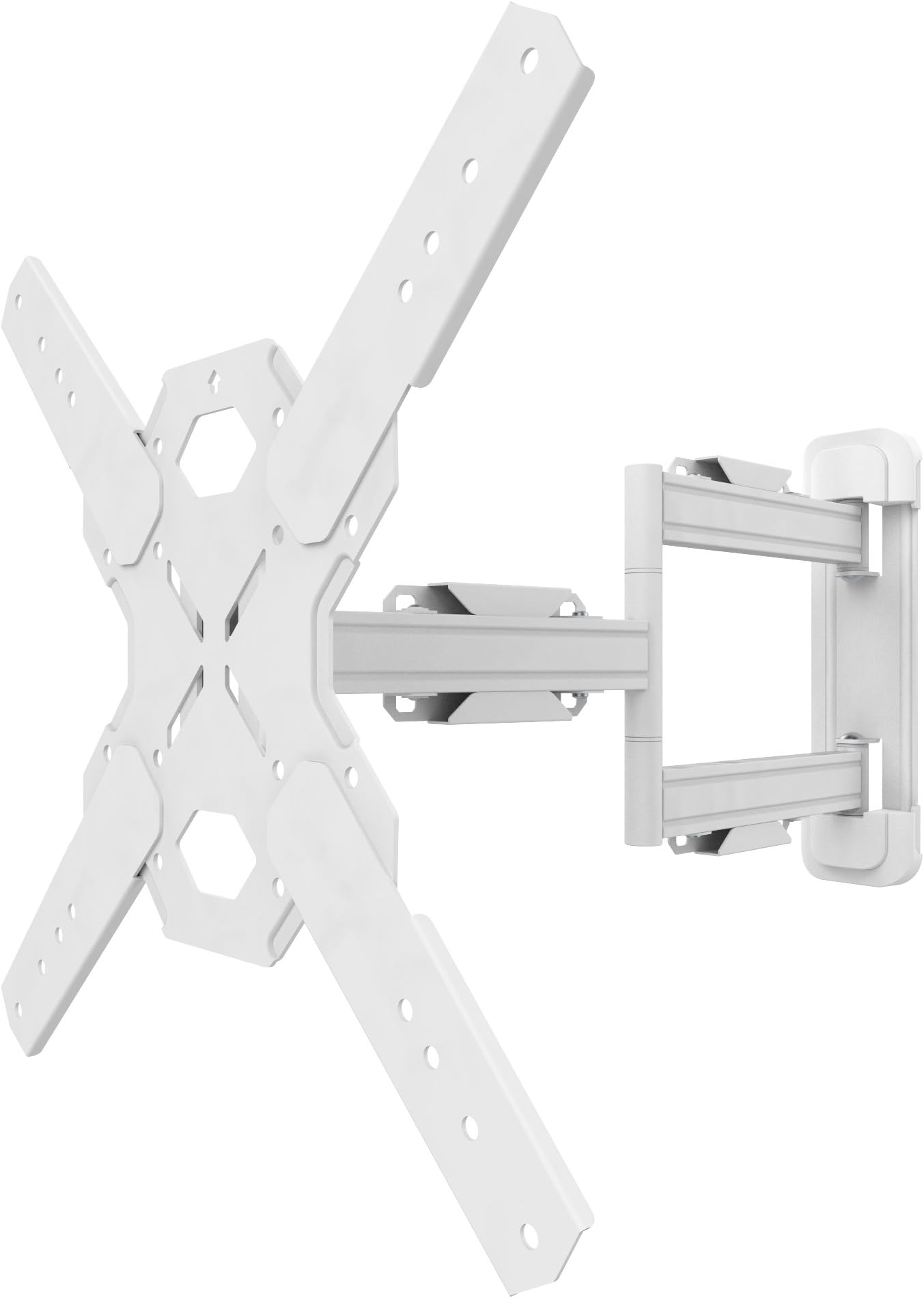 KantoPS300W Full Motion Articulating TV Wall Mount for 26-inch to 60-inch TVs | Low Profile & 22" Extension | VESA Compatible up to 400 x 400 | White