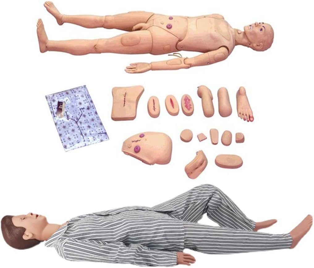 Life Size Nursing Skills Training Manikin Education Teaching Man/Female Swap Demo Model 165Cm Rubber Material Patient Care Human Demonstration Manikin for Hospital School of Nursing