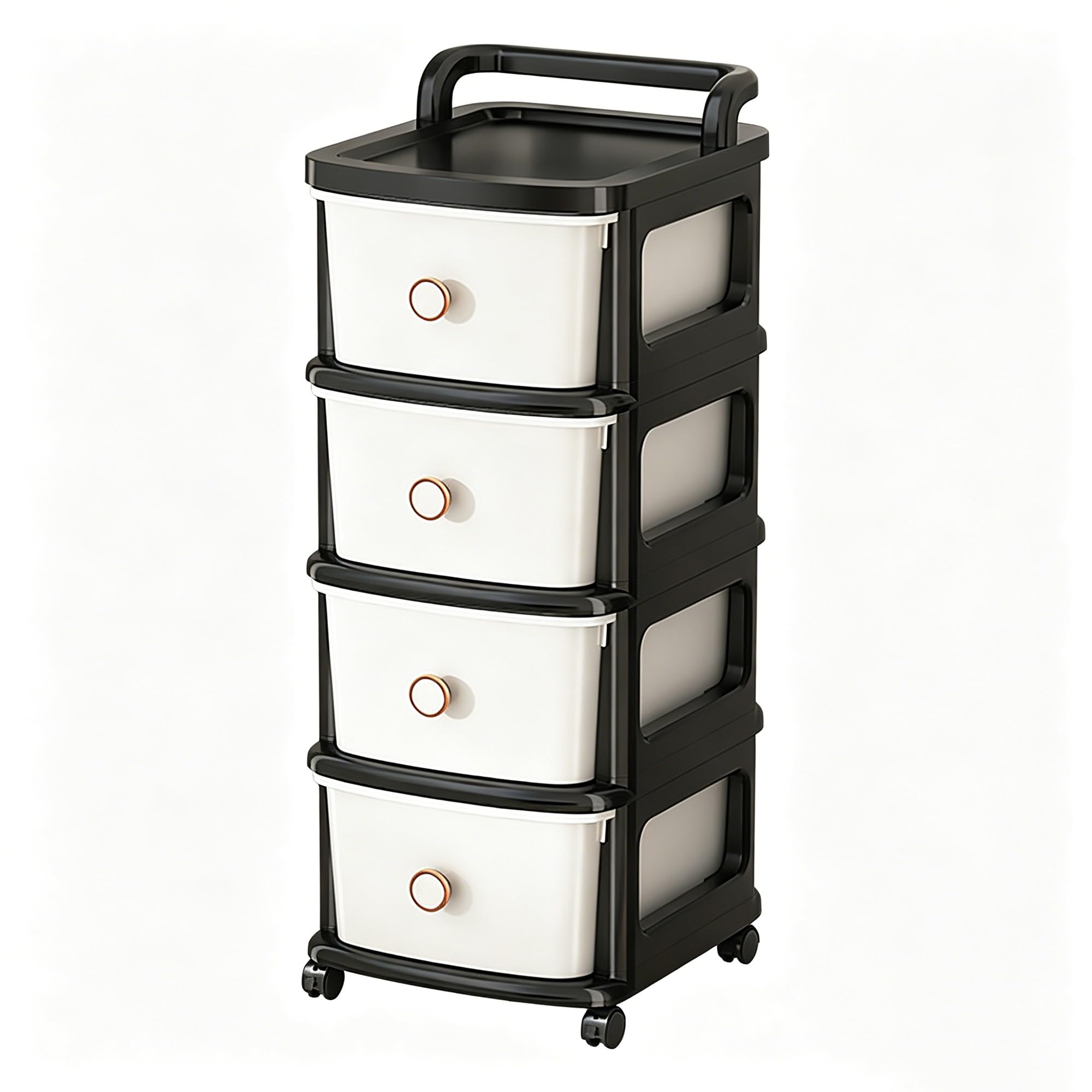 Plastic Storage Cart,Rolling Storage Cart On Wheels,Utility Rolling Trolley Mobile Utility Storage Trolley For Clothes Toys Snacks(C)