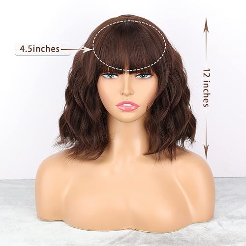 Miniatura 2 de MISSQUEEN Pelucas cortas con rizos ondulados y fleco