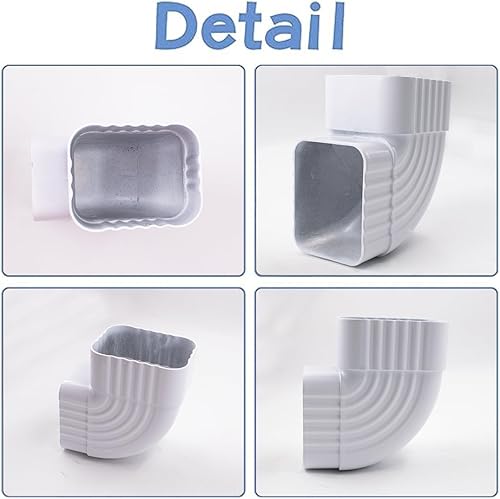 Miniatura 3 de Desviador de tubería de agua de lluvia de 2 x 3 pulgadas, adaptador de bajantes de aluminio de 90 grados, esquina de codo, tubos de agua