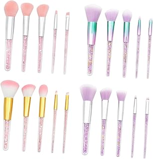 Brocha de maquillaje con mango transparente, ...