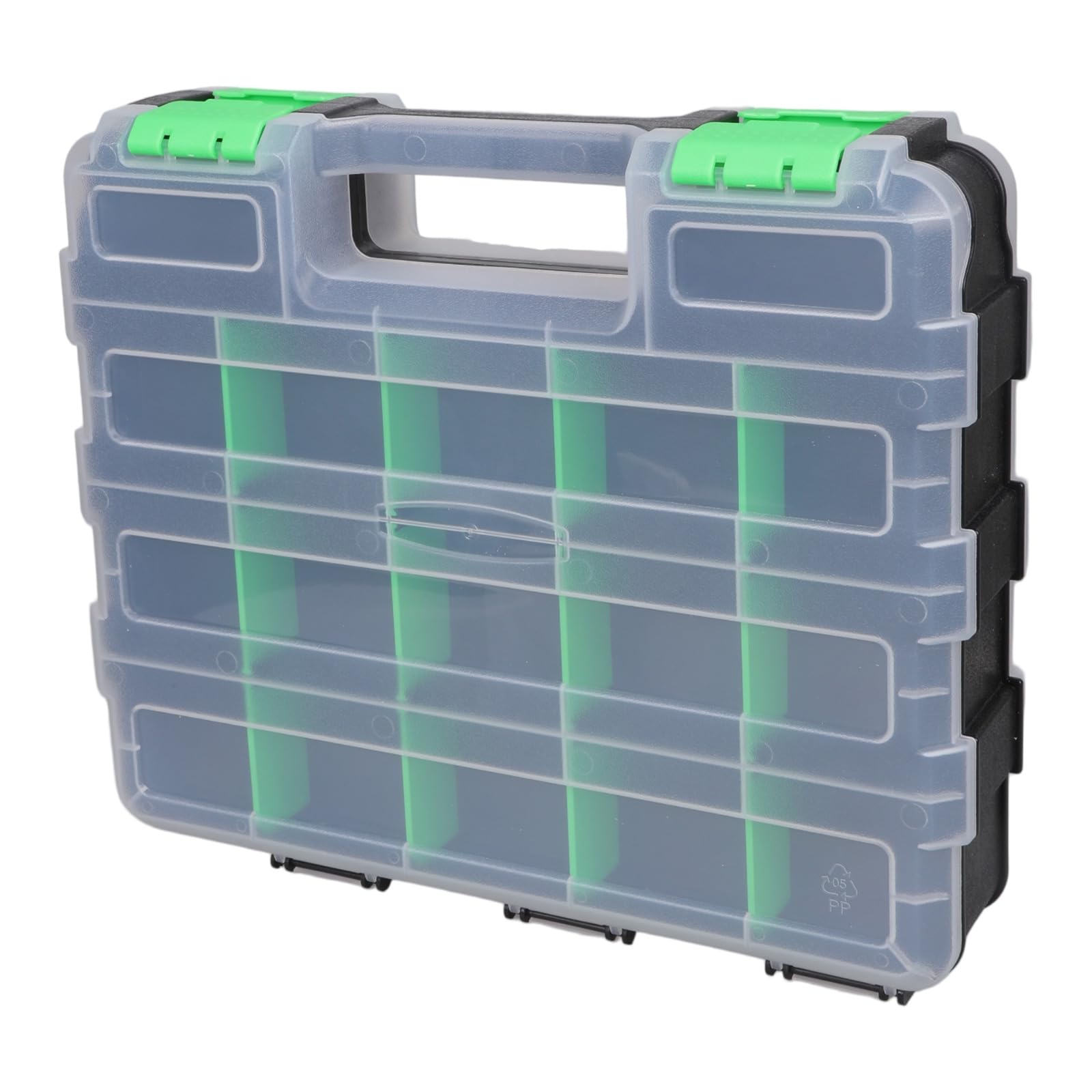 Rgybao Green Multipurpose Workshop Organization Container Removable Dividers With Carry Handle For Nut Bolts Screws Accessories Ergonomic Handle Tool Storage