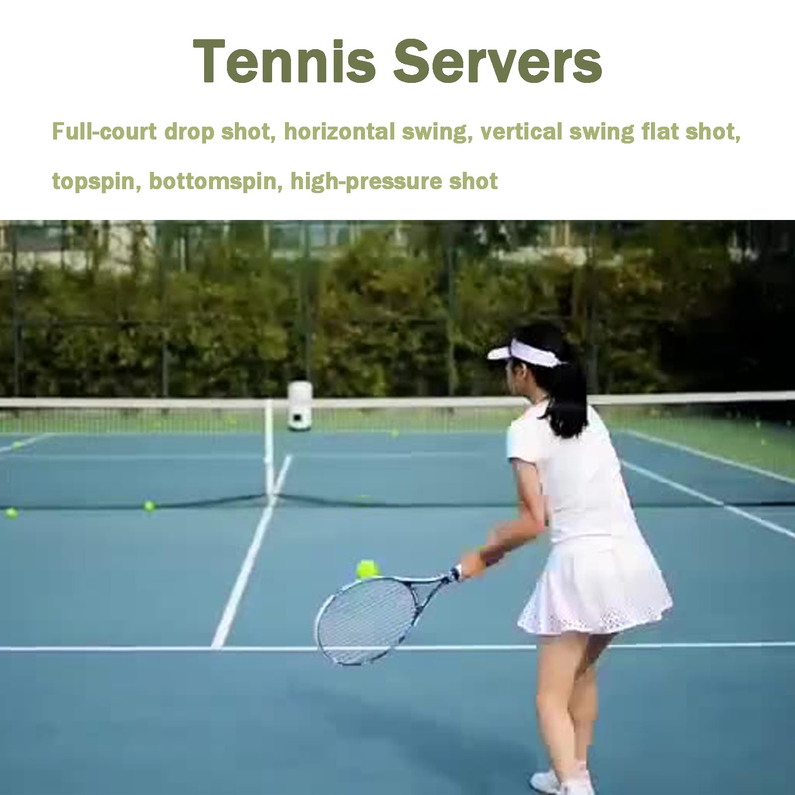 Máquina Lanzabolas de Tenis Profesional Control Remoto por App,Velocidad y Efecto Ajustables,Capacidad 150 Pelotas,para Principiantes y Profesionales,Entrenamiento en Solitario y Práctica Autónoma