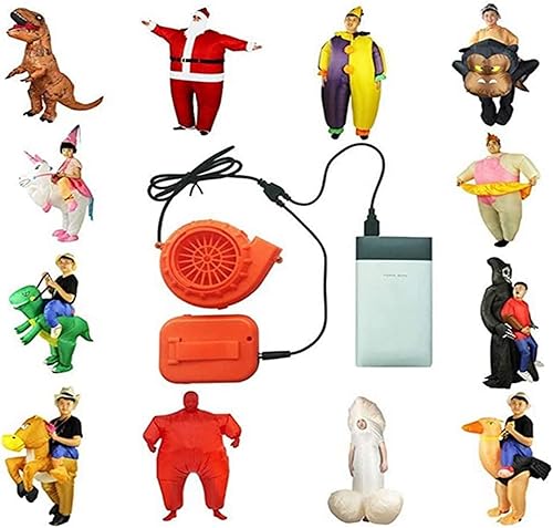 Miniatura 6 de Mini ventilador para disfraz de dinosaurio o cabeza u otro juego de disfraz inflable, naranja