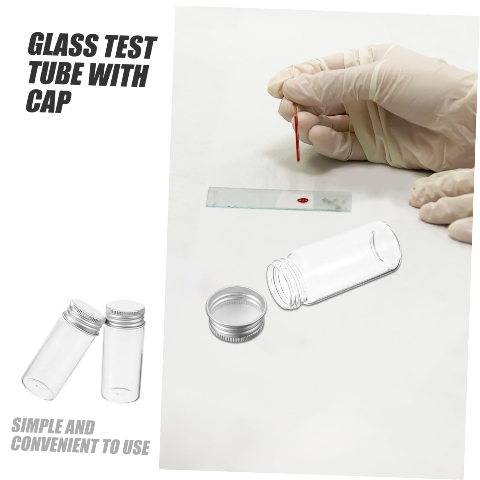 CALLARON 24stücke Glas Reagenzgläser Mit Deckel Kleine Fläschchen Volumen Auslaufsichere Reagenzgläser Mit Verschluss Durchsichtige Röhrchen Für Laborgebrauch