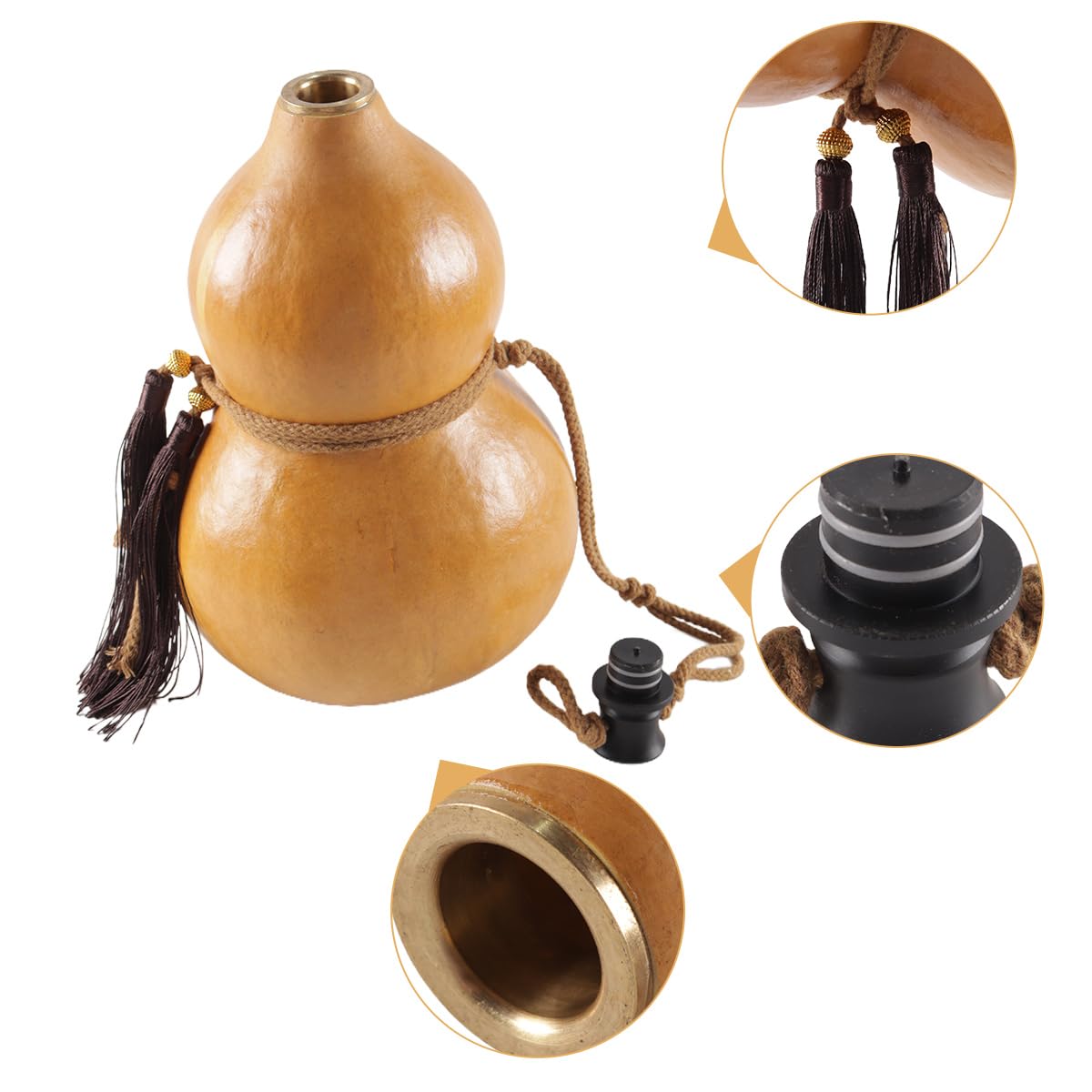 Ausi Vaso de calabaza natural a prueba fugas para acampar, barbacoas, navegar, actividades al aire libre, bebidas frías, portátil, regalo Navidad.