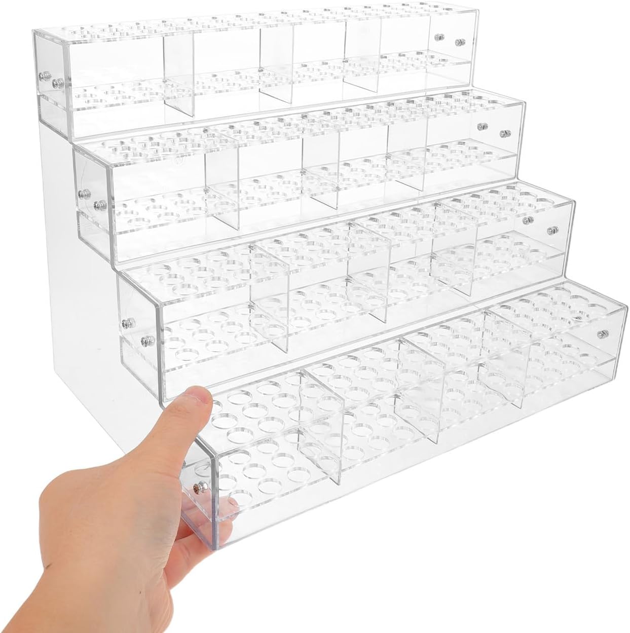 MAGICLULU Pen Display Stand with 192-slots 4-tier Multilayer Design Pen and Marker Organizer Pet Material that Prevents Rolling Stands Upright for Office and Desk Use