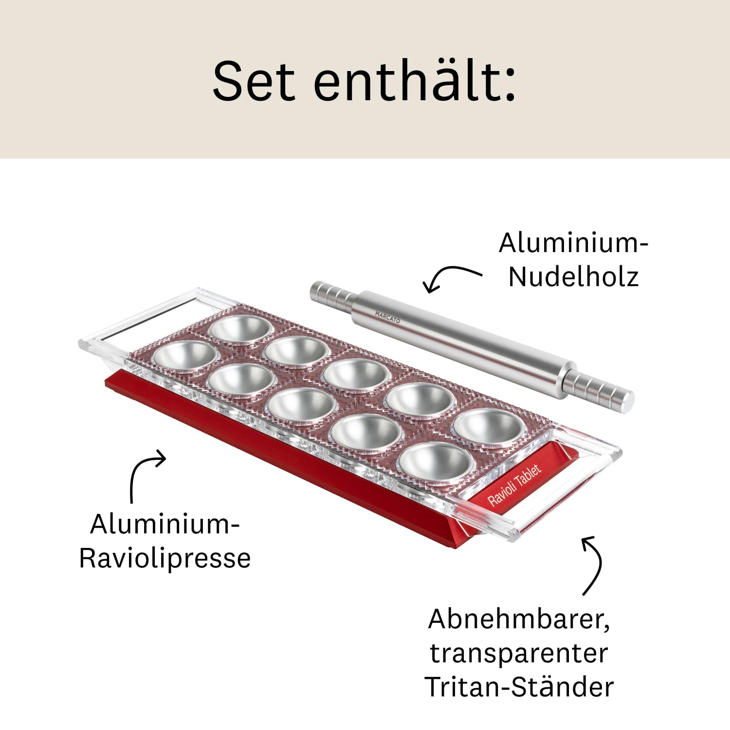 Marcato Ravioli Tablet Rot - Ravioliform